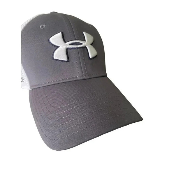 Under Armour Men's UA Golf Hat Mesh Dark Gray, White, M/L Puff Embroidered Logo - Picture 6 of 12